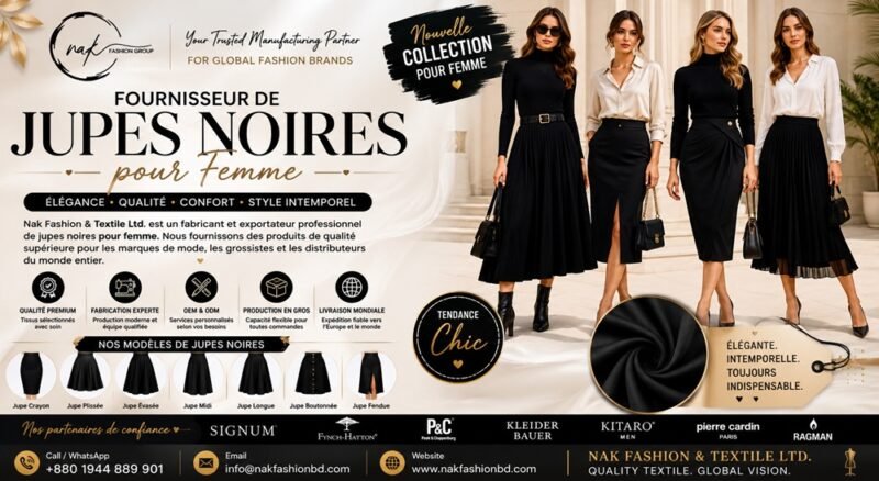 Fournisseur de Jupes Noires pour Femme
