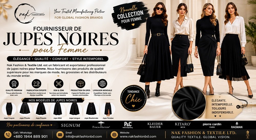 Fournisseur de Jupes Noires pour Femme 1 Fournisseur de Jupes Noires pour Femme